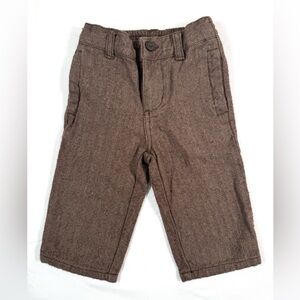 GYMBOREE Baby Brown Herringbone Woven‎ Pants 6-12 Months Classic Tailored Style